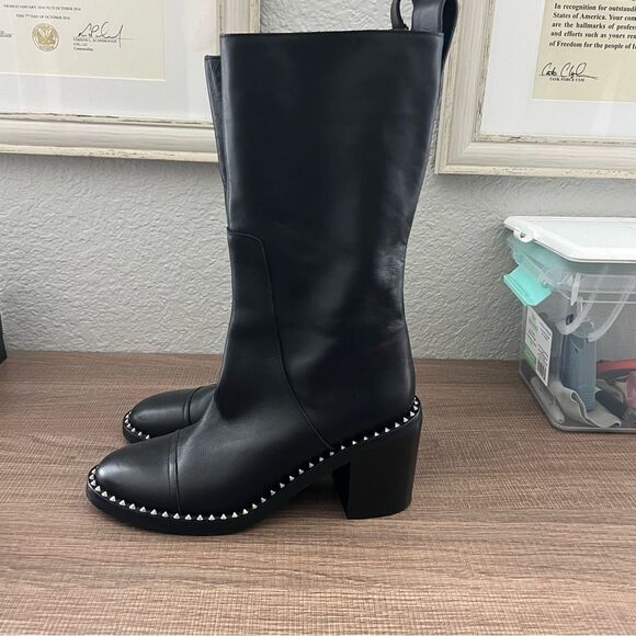 Zadig & Voltaire Black Leather Boots Size 39 - Picture 1 of 7